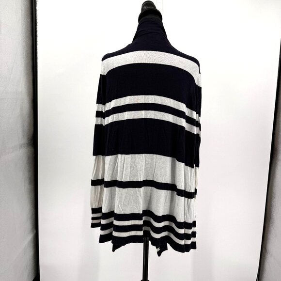 Lane Bryant Duster Cardigan Sweater Womens 18 Striped Open Navy Nautical‎ Beach - Picture 6 of 6